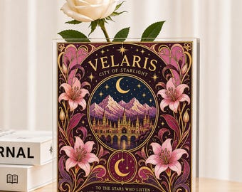 Velaris City Of Starlight Book Vase, SJM Velaris Bookshelf Decor, The Night Court Acrylic Vase, SJM Merch Bookish Decor, Acotar Vase