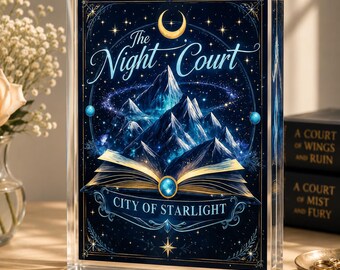 Velaris City Of Starlight Book Vase, The Night Court, ACOTAR Fantasy Book Lover Gift, Sarah J Maas Bookshelf Decor, Celestial Moon Phases