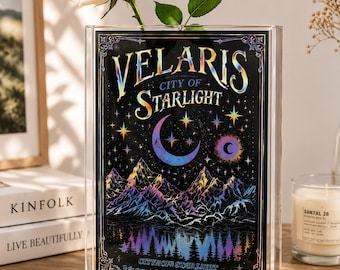 Velaris City Of Starlight Book Vase, City Of Starlight Bookshelf Decor, ACOTAR Merch, Velaris Bookish Acrylic Vase