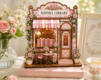 Rincón de biblioteca personalizado, inserto de estantería de fantasía, regalo personalizado para amantes de los libros, rincón de librería personalizado
