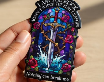 Pegatina Nesta I Am the Rock, Nothing Can Break Me, imán para nevera con cita de Valkyrie, Cassian y Nesta, pegatina Kindle de Acotar Nesta