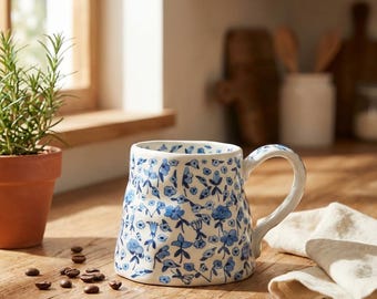 Extra Large Floral Mug, 20-ounce Large Capacity Ceramic Cup