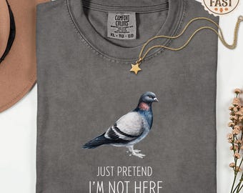 Comfort Colors Pigeon Shirt | Unhinged Bird Nerd Tee | Minimalist Unnoticed Pigeon T-Shirt