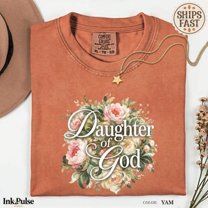 Comfort Colors® Christian Floral Tee, Daughter of God Shirt, Vintage Christian T Shirt, Jesus Gift for Women image 17