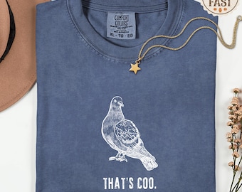 Comfort Colors Pigeon Shirt | Minimalist Bird Nerd Tee | Unhinged Humor