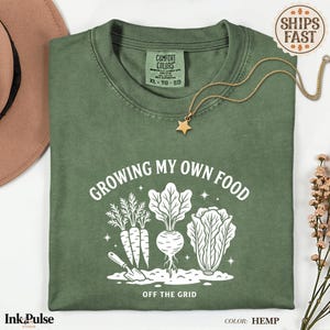 Comfort Colors® Vegetable Gardening Shirt | Growing My Own Food Tee | Off The Grid Gardener