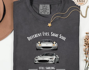 Comfort Colors® Mazda Miata Shirt Different Eyes Same Soul Miata Tee Retro MX5 Car Enthusiast Gift