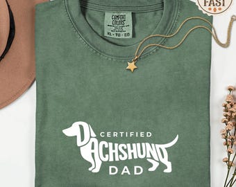 Comfort Colors Dachshund Dad T-Shirt | Wiener Dog Lover Gift