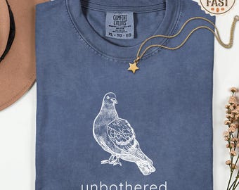 Comfort Colors Pigeon Shirt | Minimalist Unbothered Bird Tee