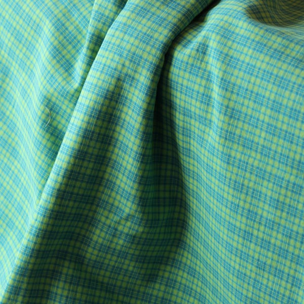 Apron Made to Order Your Size Any Style Three Styles This Fabric- Aqua Yellow Green Plaid woven cotton