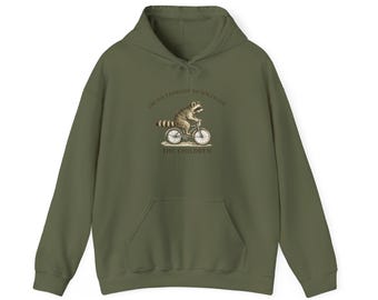 Funny Homeschool Hoodie | I Forgot to Socialize the Children | Homeschool Mom Gift | Co-op Life Hoodie | Raccoon Bicycle Shirt