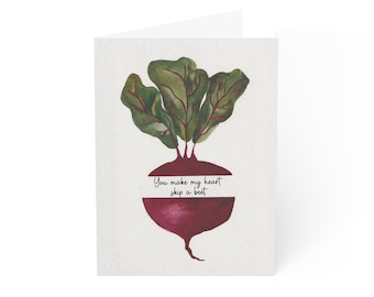 Beetroot Illustration You Make My Heart Jump A Beat Grußkarte