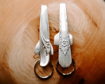Classic Vintage Silver Plate Purse Key Clip | Handmade | Vintage Fork