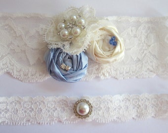 Bridal Garter Set - NEW Luxury Style EmilyMay Garter (including toss garter) - Something Blue Bridal Garter - Garter UK - Wedding Garter