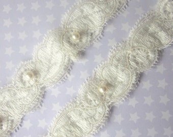 Pearl Bridal Garter - Ivory Garter Set - Wedding Garter including toss Garter - Bridal Garter UK - Simply Pearls Bridal Set - Wedding UK