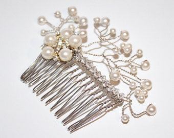 Bridal Hair Comb / Ivory Hair Comb - New 2014 'Simply Pearl' Hair Piece - Bridal comb, Wedding hair comb, Bridesmaid Hair Comb