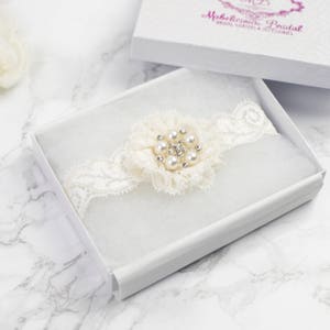 Jarretière de mariage - Garter nuptiale Royaume-Uni - Simplement Dentelle Keepsake Garitter nuptial - Jarretière de mariage mariée - Jarretière de mariage en dentelle anglaise - Jarretière de mariage Royaume-Uni