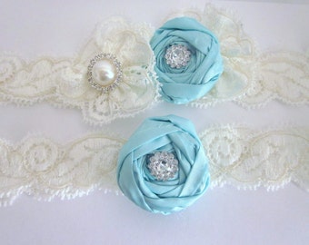 Wedding garter - bridal garter uk - something blue bridal garter - garter - rosebud garters - wedding garter uk - Custom Bridal Garter UK