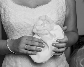 Bruiloft / Bruids / Bruidsmeisje Koppeling - Ivoorclutch Portemonnee - Stardust Broche Bruidsmeisje Portemonnee