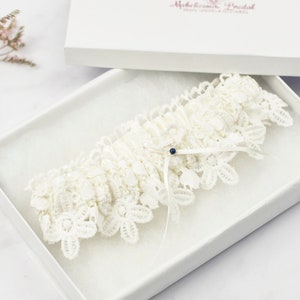 Wedding Garter - New Collection - Vintage Inspired Bridal Garter -  Embroidered Bridal Garter Set UK - Personalised Wedding Garter UK