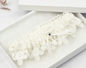 Wedding Garter - New Collection - Vintage Inspired Bridal Garter -  Embroidered Bridal Garter Set UK - Personalised Wedding Garter UK