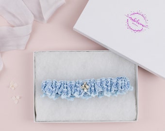 Garter UK - Something Blue Garter -Wedding Garter - Something Blue 'Emilia' Collection Bridal Garter - Brides Garter  - Wedding Garter UK