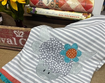 Handmade appliquéd kitchen towel,highland cow