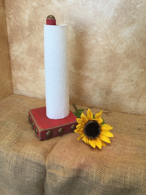 Items similar to Rustic wood paper towel holder on Etsy