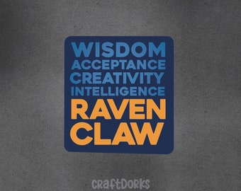 Ravenclaw Values Sticker, Harry Potter Art, Matte Sticker