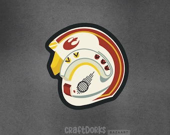 Luke Skywalker Helmet Sticker: Matte Vinyl Star Wars Decal
