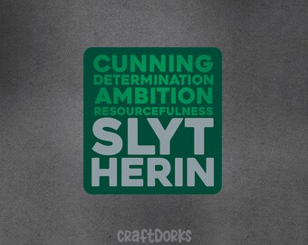 Slytherin Values Sticker, Harry Potter Art Sticker