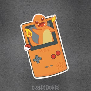 Charmander Gameboy Glossy Vinyl Sticker