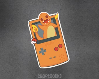 Charmander Gameboy Glossy Vinyl Sticker