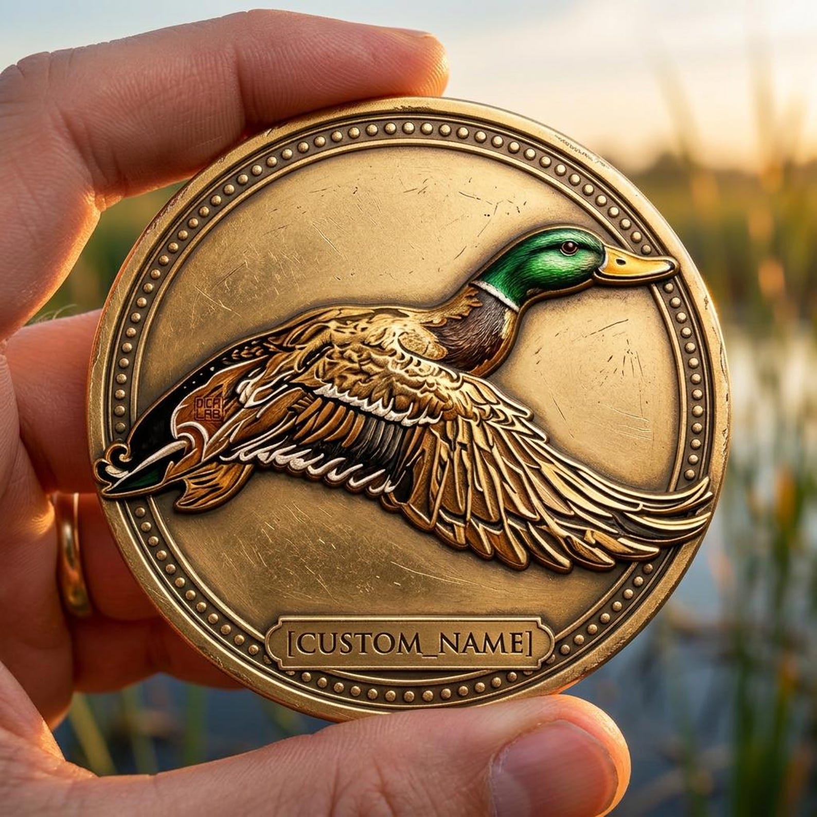 Custom Mallard Duck Metal Coin: 3D/2D Engraved Collector Keepsake ...