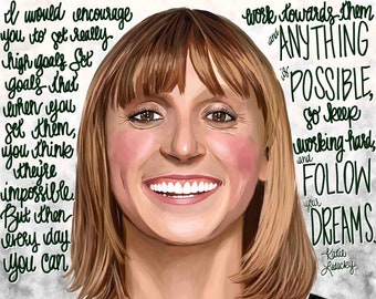 Katie Ledecky Portrait Quote Art - Digital Download