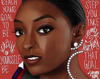 Simone Biles Portrait Quote Art - Digital Download
