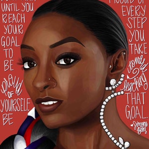 Simone Biles Portrait Quote Art - Digital Download