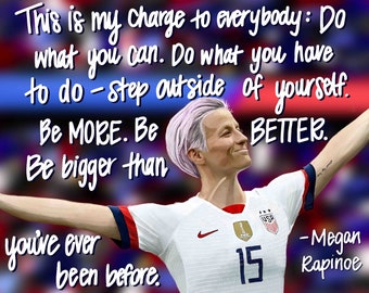 Megan Rapinoe Portrait Zitat Kunst - Digitaler Download