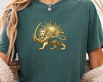 Comfort Colors® Lion and Sun Shirt, Persian Iran Flag Symbol Tee