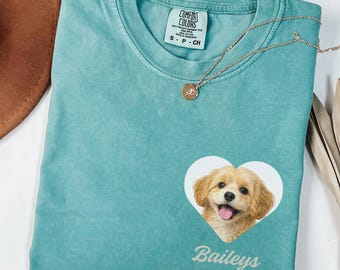 Comfort Colors Custom Pet Portrait Shirt, Personalized Dog Cat Tee