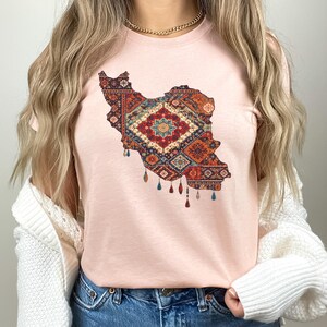 Free Iran Shirt, Iran Freedom Tee, Persian Map Graphic Shirt, Peace Not War Tee image 3