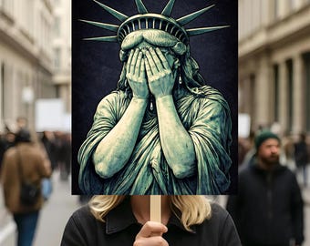 No Kings In America Protest Sign, Anti Trump Political Poster, Resist Fascism Rally Sign