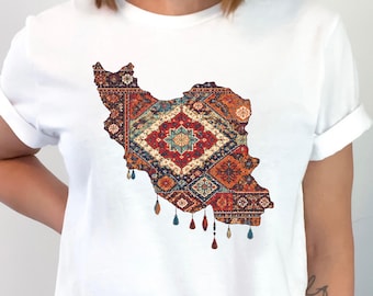 Free Iran Shirt, Iran Freedom Tee, Persian Map Graphic Shirt, Peace Not War Tee