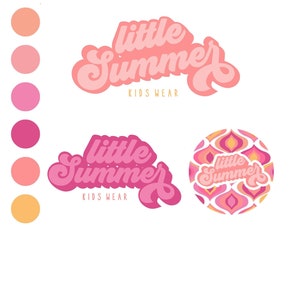 Custom Branding, Boho Branding Kit, Boho Retro Logo, Text Logo Vintage Brand Design, Hippie Modern Shop Logo, Vintage Branding