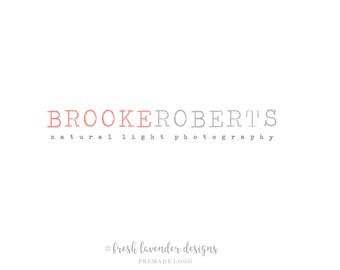 Stamped Logo, Custom Logo, Logo Design, Premade Logo, Masculine Logo, Photography Logo, Logo for Men, Typewriter Font Logo, Affordable