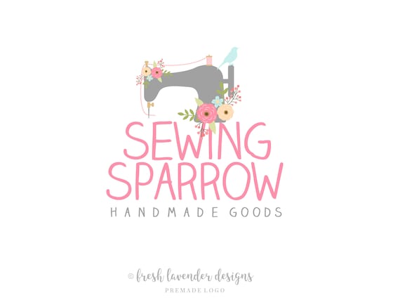 custom logo sewing logo sewing machine logo premade logo etsy etsy