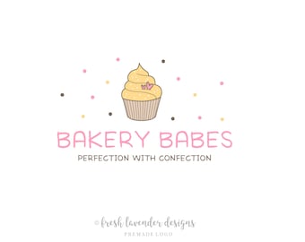 Cupcake Logo, Custom Logo,Premade Logo, Bakery Logo, Logo Design, Cake Logo, Logo for Bakers, Logo with Cupcake, Sprinkle Logo, Baking Logo