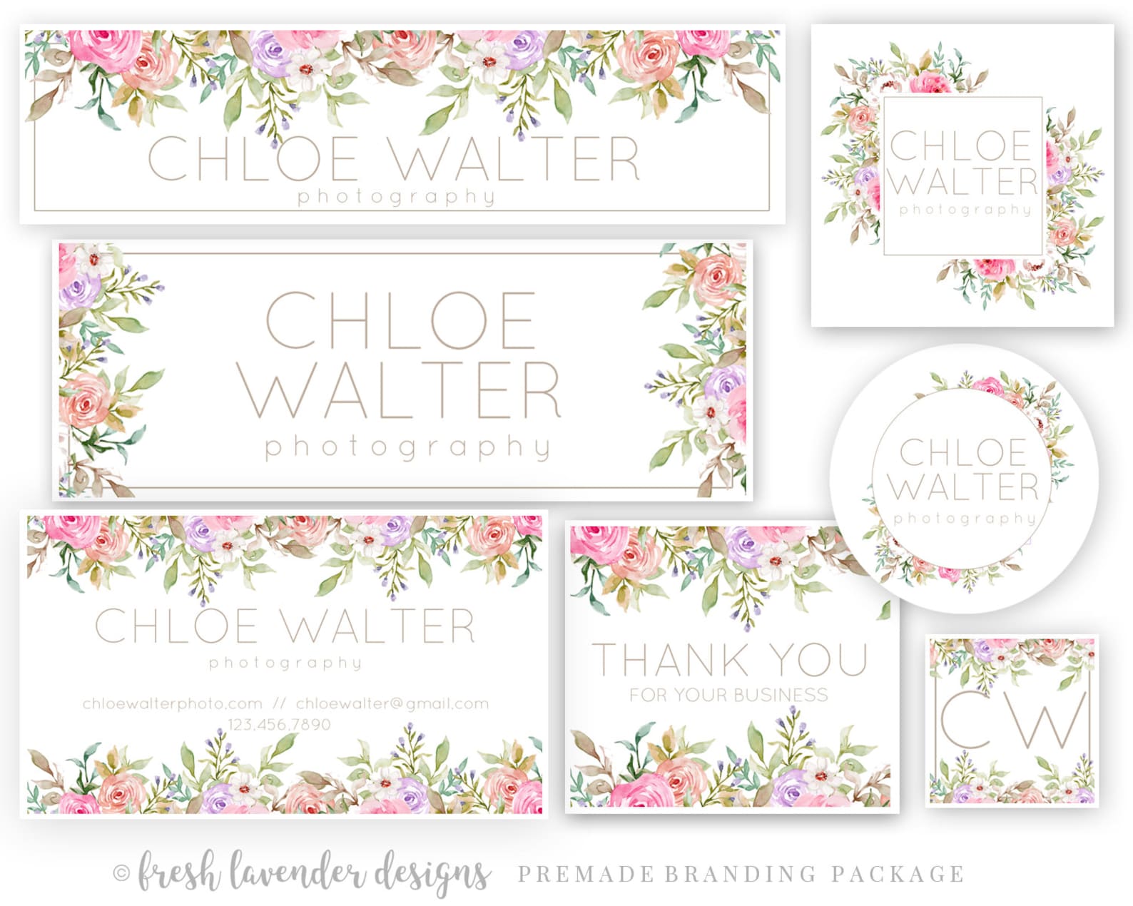 Watercolor Floral Etsy Banner Floral Etsy Shop Custom Etsy