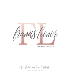 Monogram Logo, Premade Logo, Custom Logo, Logo Design, Logo with Initials, Rose Gold Logo, Text Only Logo, Wedding Logo, Photography Logo