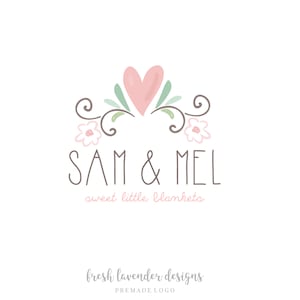 Premade Logo, Hand Drawn Logo, Heart Logo, Children&#39;s Logo, Logo Designer, Custom Logo Design, Photography Logo, Watermark, Affordable Logo